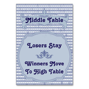 Bunco Table Card - Mitteltisch Tischnummer