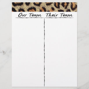 Bunco Tally Sheet - Spieler spielen Wildleopard