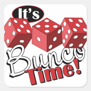 Bunco TIme Quadratischer Aufkleber