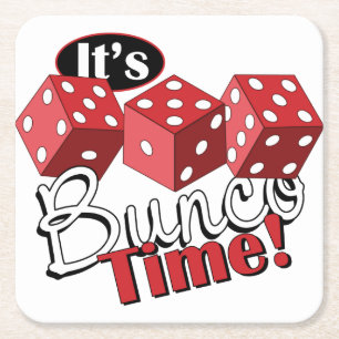 Bunco TIme Rechteckiger Pappuntersetzer