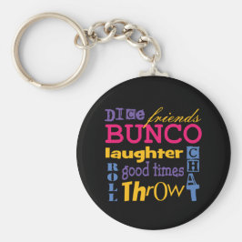 Bunco Typografie Word Art Schlüsselanhänger