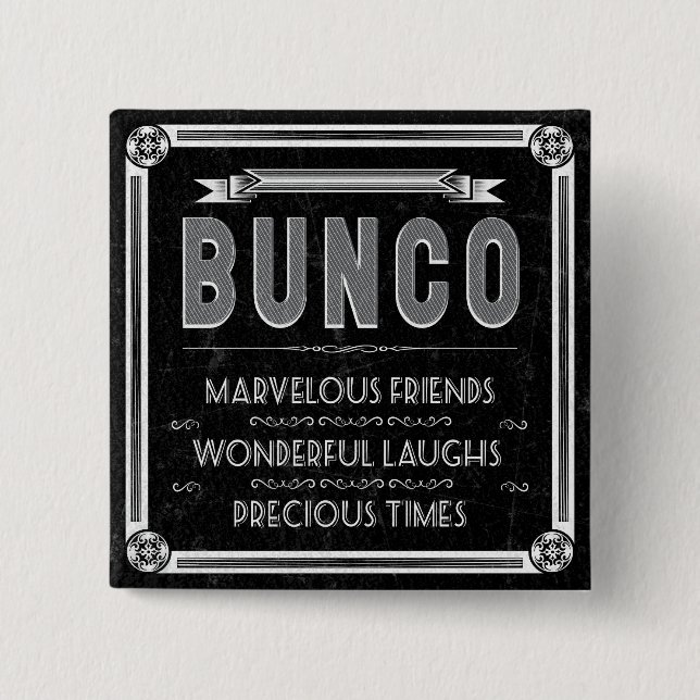Bunco Vintage Typografie Button (Vorderseite)