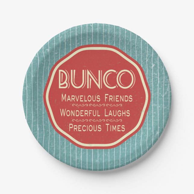 Bunco Vintages Emblem Pappteller (Vorderseite)