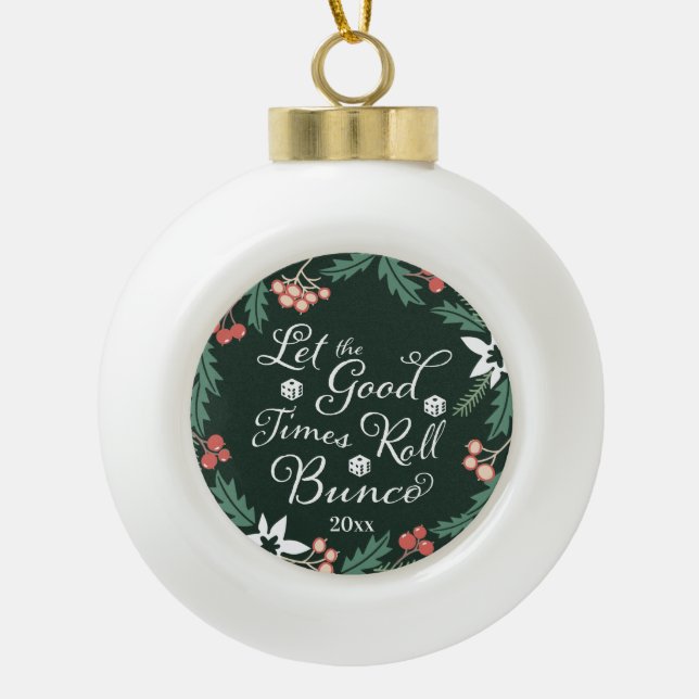 Bunco Weihnachten Keramik Kugel-Ornament (Vorderseite)