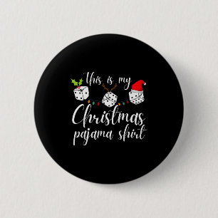 Bunco Weihnachts-Pyjama-Würfelspiel Nacht Button