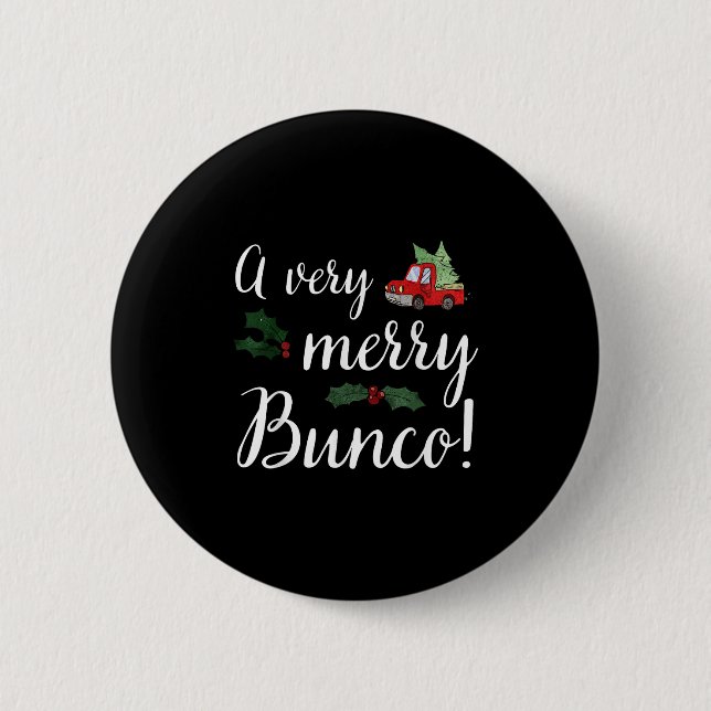 Bunco Weihnachtsgeschenk Sehr Merry Bunco Button (Vorderseite)