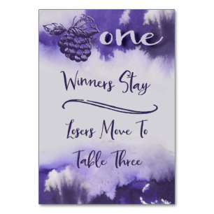 Bunco Weintrauben Hübsche Wasserfarbe Tabelle 1 Tischnummer