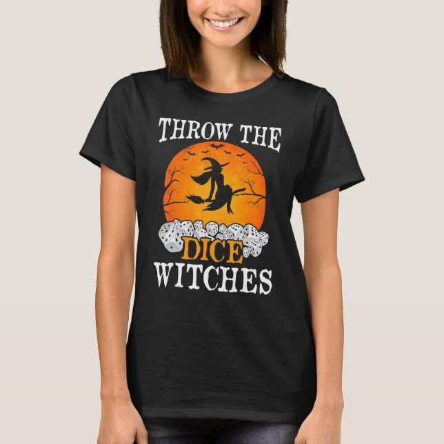 Bunco Wirf die Würfel Bunco Spiel Halloween T-Shirt (Vorderseite)