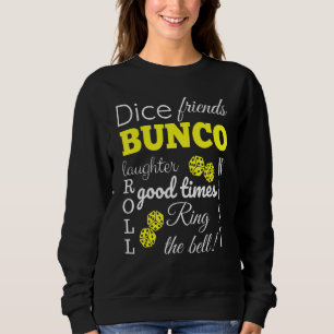 Bunco Wortwolken-Würfelspiel Nacht Sweatshirt