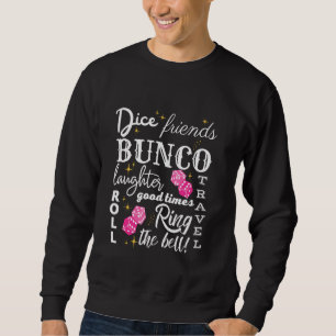 Bunco-Würfelspiel Nacht Spieler Wortwolke Sweatshirt