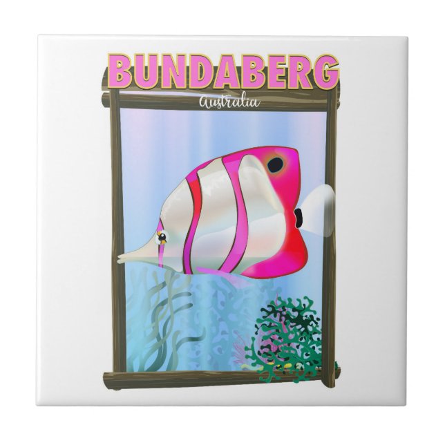 Bundaberg Australien Reiseplakat Fliese (Vorderseite)