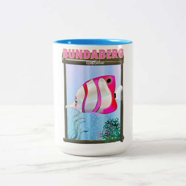 Bundaberg Australien Reiseplakat Zweifarbige Tasse (Mittel)