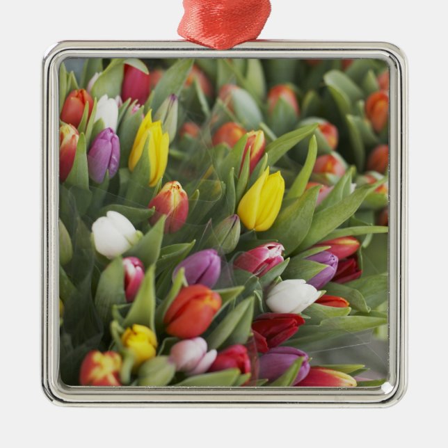 Bündel der bunten Tulpen Ornament Aus Metall (Vorne)