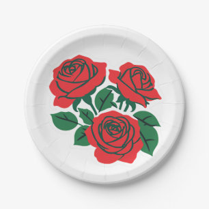 Bündel Rose Pappteller