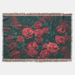 Bündel roter Rosen Decke