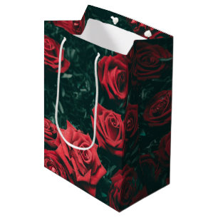Bündel roter Rosen Mittlere Geschenktüte