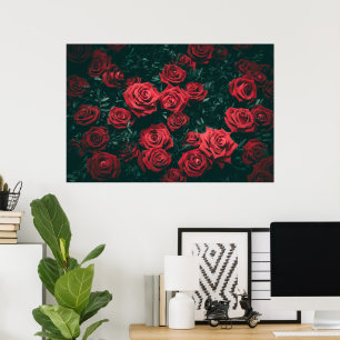 Bündel roter Rosen Poster