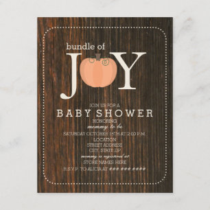 Bündel von Joy Wood Inspiriert Pumpkin Fall Baby Einladung