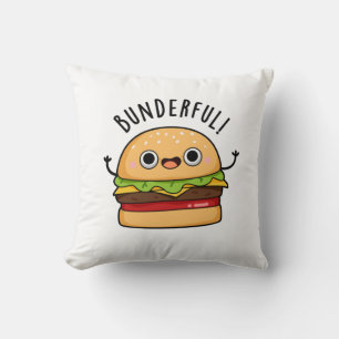 Bunderful Funny Burger Bun Pun Kissen