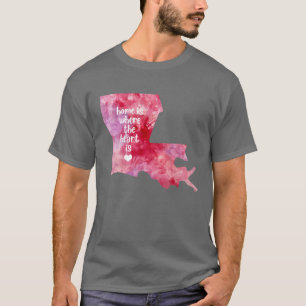 Bundesstaat USA Karte Wasserfarbe blau Baton Rouge T-Shirt