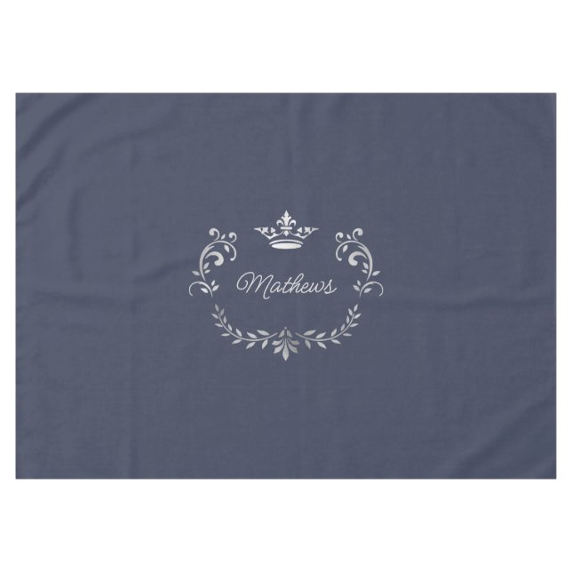 Bundesstaatlich Blue Crown Wappen Personalisiert Tischdecke (Vorderseite (Horizontal))