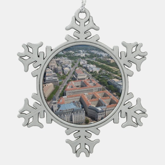 Bundesstaatlich Triangle Washington D.C. Schneeflocken Zinn-Ornament (Vorderseite)