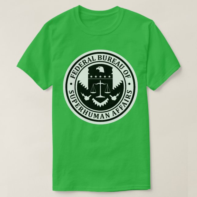 Bundesstaatliches Büro für Supermenschliche Angele T-Shirt (Design vorne)