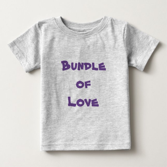 BUNDLE DER LIEBE - Einfach Niedlich grau / Lila Baby T-shirt (Vorderseite)