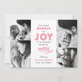 Bundle of Joy Baby Weihnachts-Ankündigung Feiertagskarte