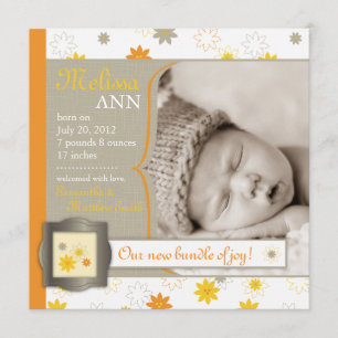 Bundle of Joy Birth Announcement Square Ankündigung