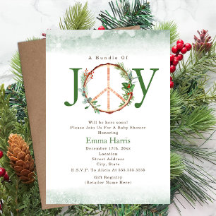 Bundle of Joy Peace Boho Weihnachtsdusche Einladung