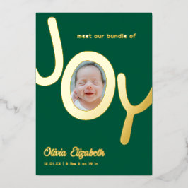 Bundle of JOY Real Gold Foil Foto Birth Folien Feiertagskarte