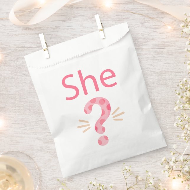 Bundle of Joy Reveal Party Rosa Sie Geschenktütchen (Ausgeschnitten)