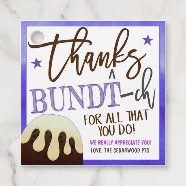 Bundt Cake Gift Tag Geschenkanhänger (Vorderseite)