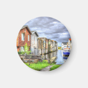 Bungalow Hafen Landschaft des Scenary Boat Magnet