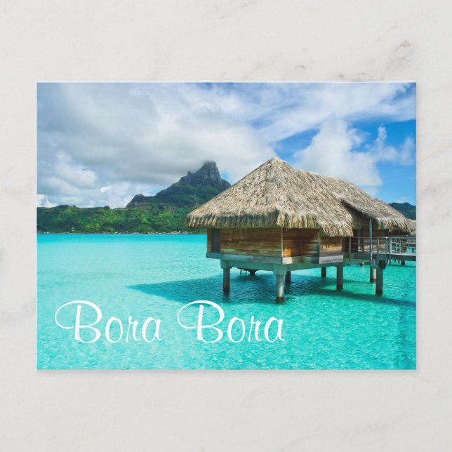 Bungalow mit Überwasser, Postkarte Bora Bora (Vorderseite)