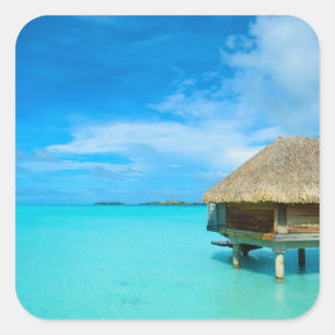 Bungalow sur Bora Bora autocollant