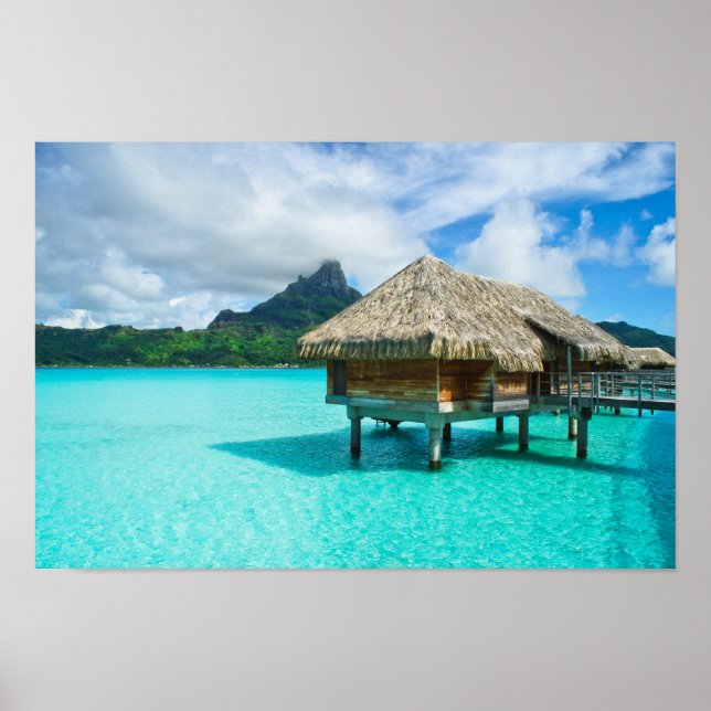 Bungalow sur l'eau, affiche Bora Bora (Devant)