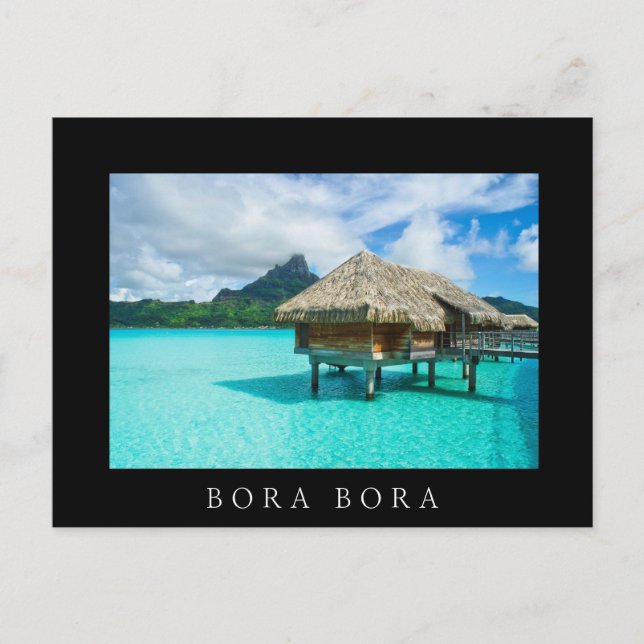 Bungalow sur l'eau, Bora Bora carte postale en tex (Devant)