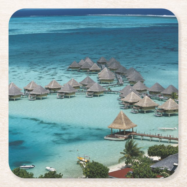 Bungalows des Beachcomber Hotels Rechteckiger Pappuntersetzer (Vorderseite)