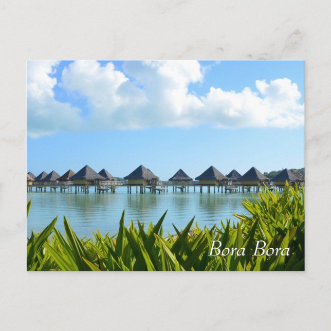 Bungalows in Bora Bora Postkarte (Vorderseite)