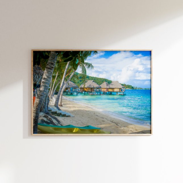 Bungalows Turquoise Ocean Bora Bora Islands Poster (Von Creator hochgeladen)