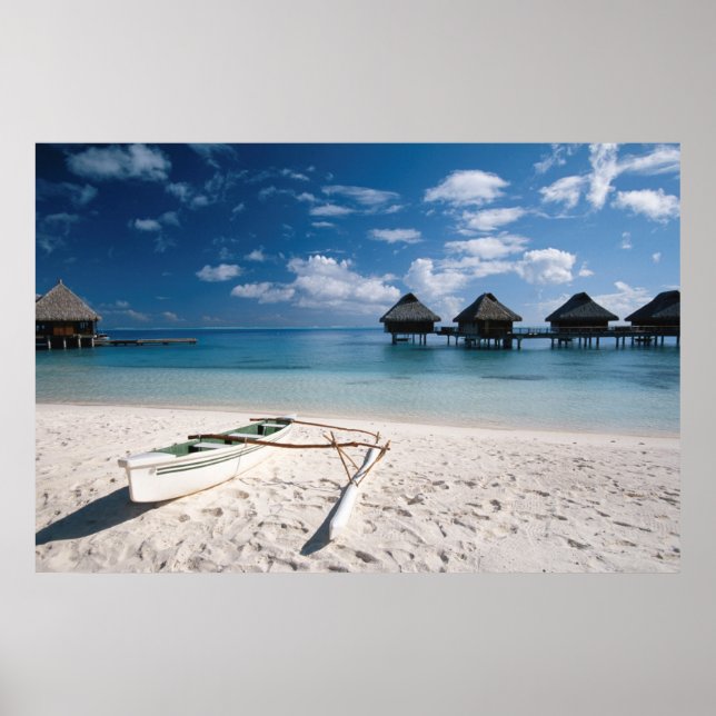 Bungalows vom Strand Motu Toopua Poster (Vorne)