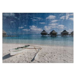 Bungalows vom Strand Motu Toopua Schneidebrett