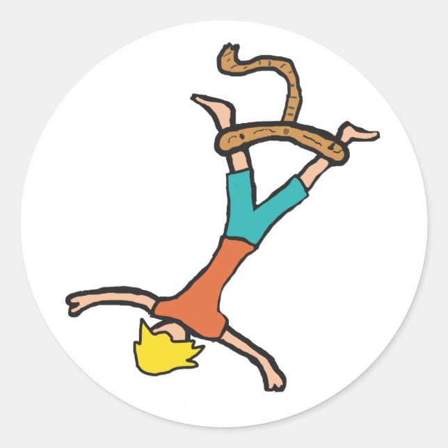 Bungee Jumping Runder Aufkleber (Vorderseite)