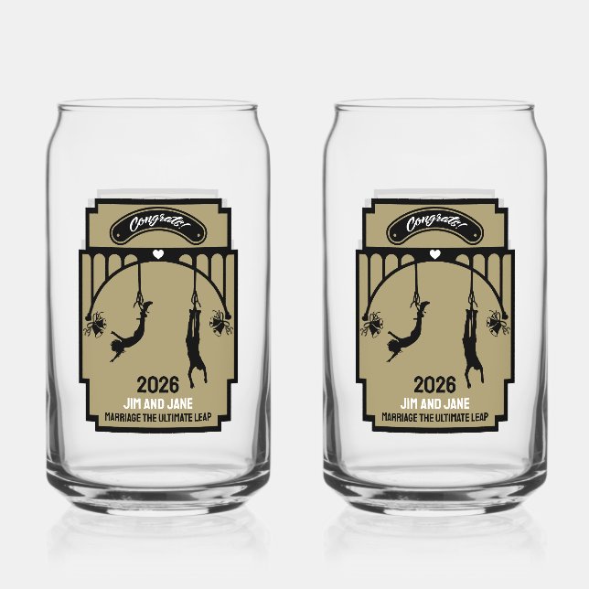 Bungee Jumping Wedding Gift Dosenglas (Vorderseite)