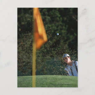 Bunkerschuss (Golf) Postkarte