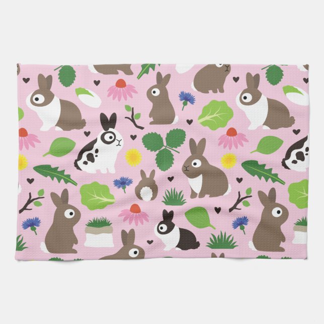 Bunne und ihre Leckereien Geschirrtuch (Horizontal)