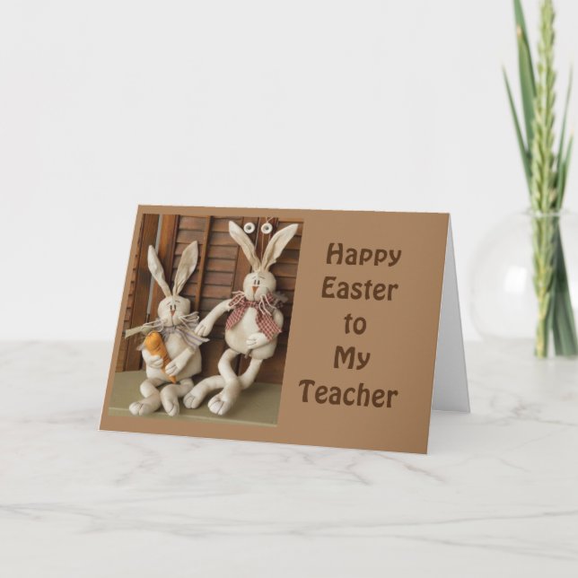 BUNNEN SIND SPRICHWORT "HAPPY EASTER" LEHRER! KART KARTE (Vorderseite)