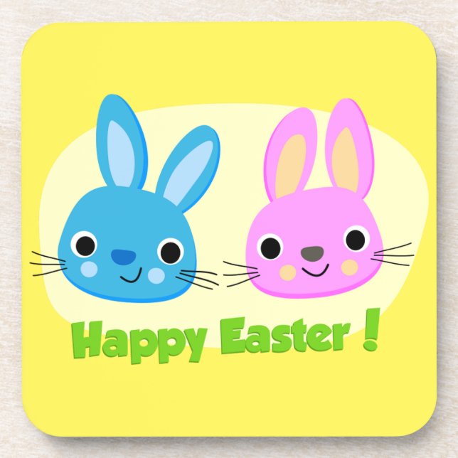 BUNNIEN "HAPPY EASTER" GETRÄNKEUNTERSETZER (Vorderseite)